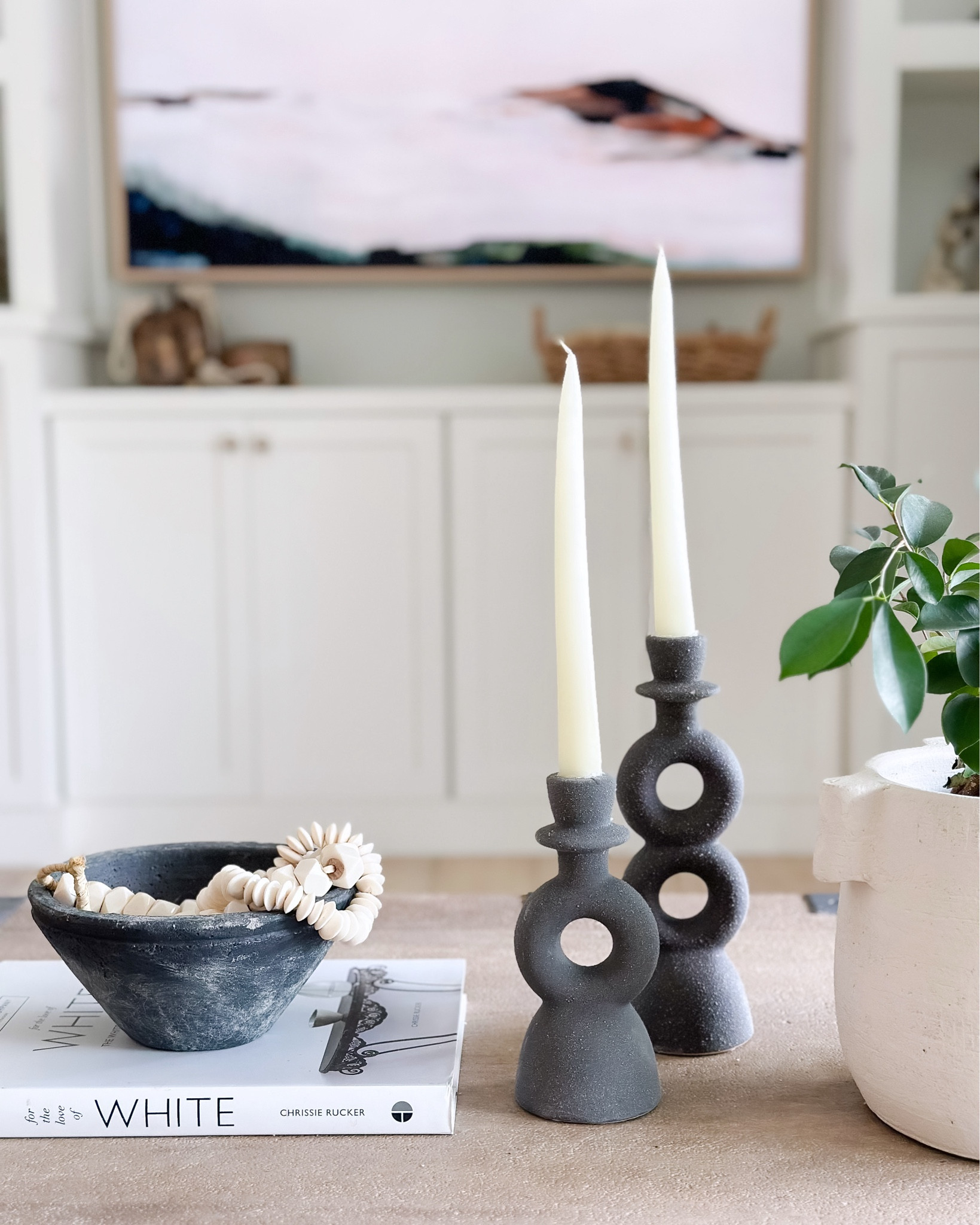 Coffee Table Vibes 
#coffeetable #coffeetabledecor #ceramic #candlesticks #candleholder #pottery #terracotta #minimalist #homedecor 

#LTKHoliday #LTKfindsunder50 #LTKGiftGuide