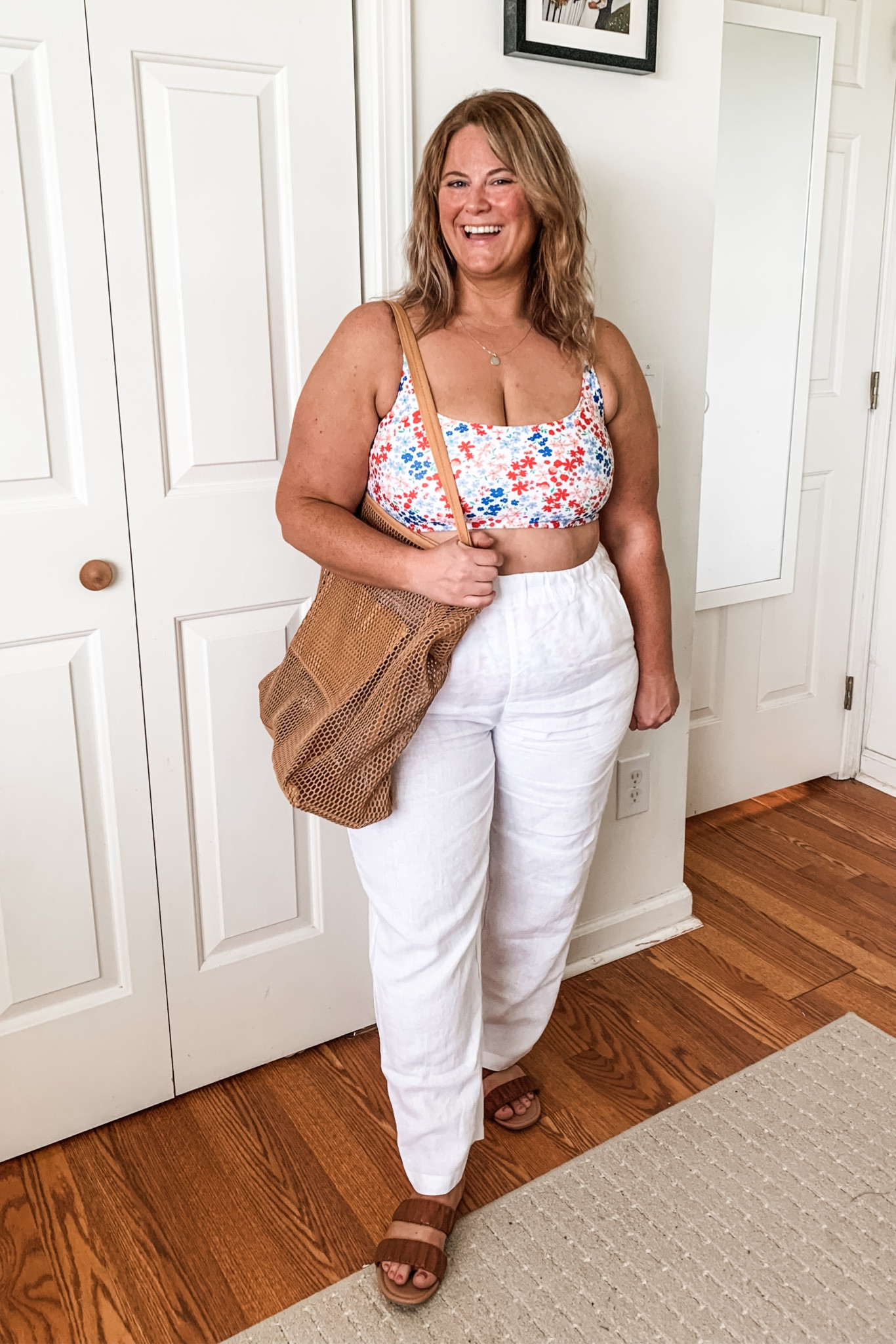 These white linen pants from Quince are great!  So cute over a swim suit for a cover up.  Wearing a large in pants and an XL in both top and bottom of the bikini  

Petite friendly pants
Vacation outfit 
Summer outfit 
Fuller bust midsize swimsuit  

#LTKSeasonal #LTKSwim #LTKSummerSales #LTKWorkwear #LTKMidsize