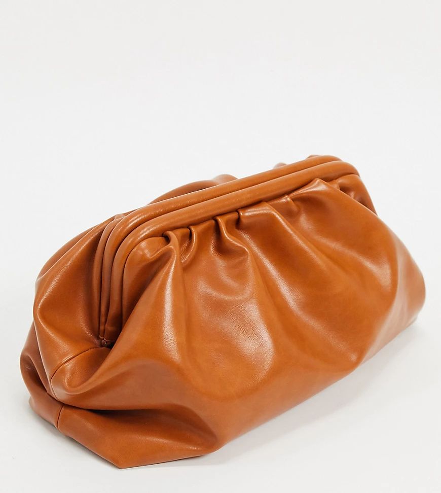 Glamorous Exclusive oversized slouchy pillow clutch bag in tan | ASOS (Global)