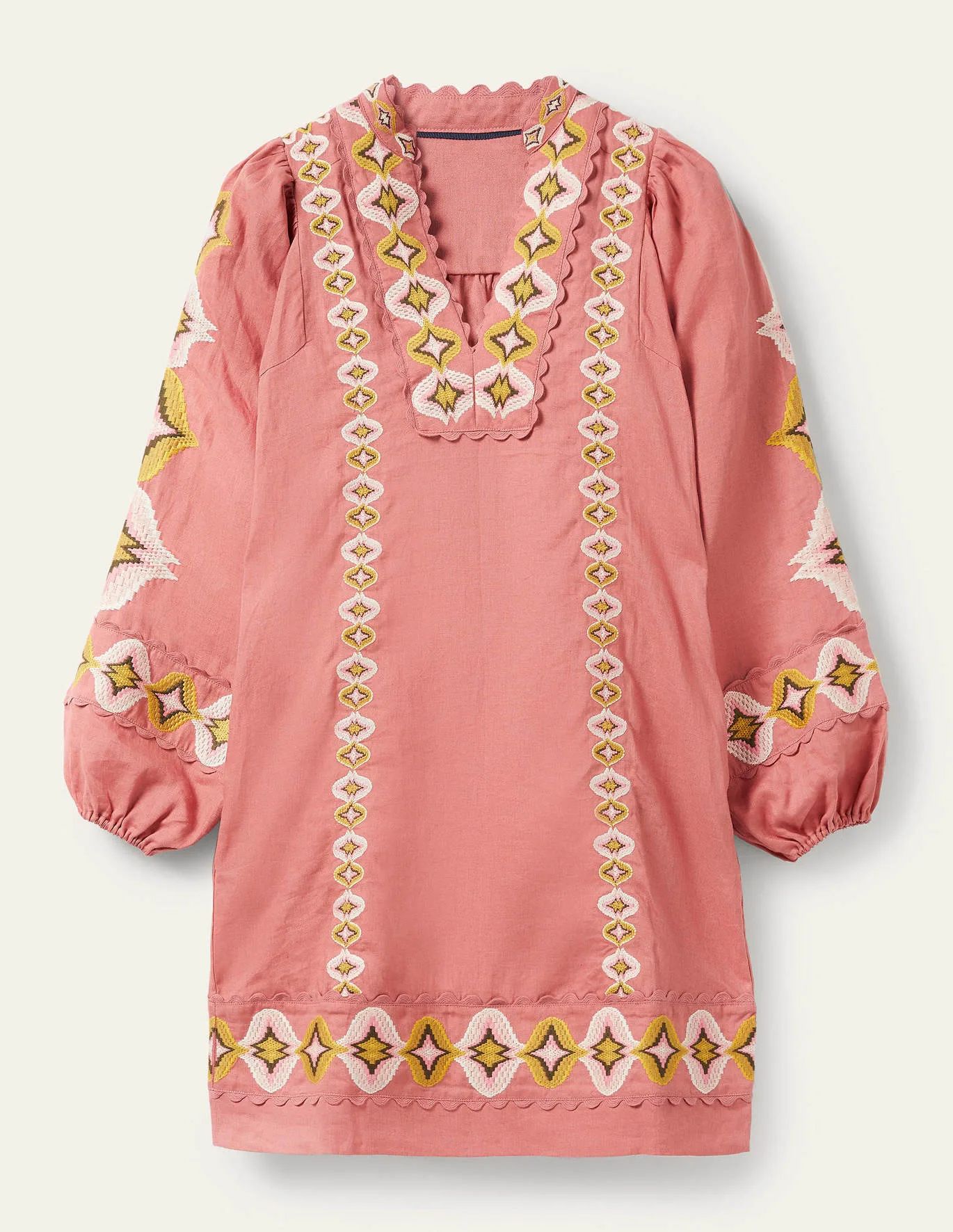 Embroidered Linen Mini Dress | Boden (US)