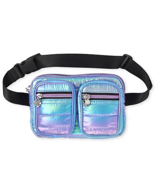 Girls Holographic Double Pocket Fanny Pack - multi clr | The Children's Place