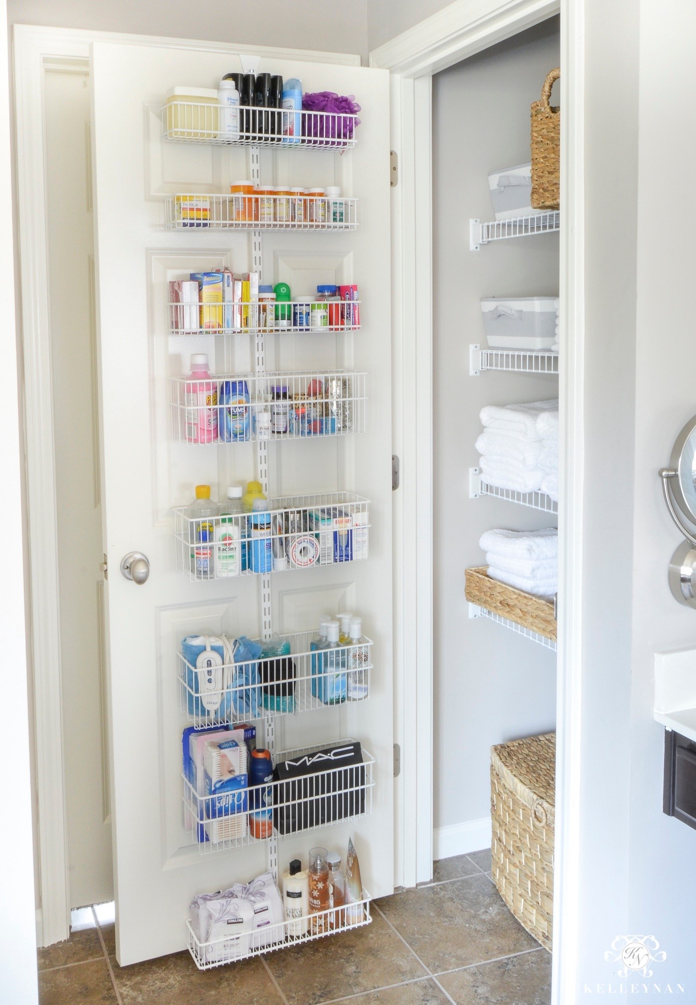 This over the door organization system allows us to store medication and toiletries so that the wire shelves can be used for towels and bulkier items. I love these elfa storage systems and have several…all elfa is currently 40% off! home organization linen closet organization closet storage bathroom organization 

#LTKSaleAlert #LTKFindsUnder50 #LTKHome