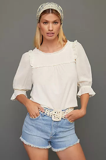 By Anthropologie Smocked Puff-Sleeve Top | Anthropologie (US)