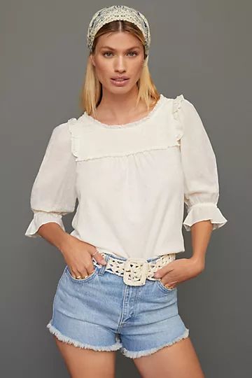 By Anthropologie Smocked Puff-Sleeve Top | Anthropologie (US)