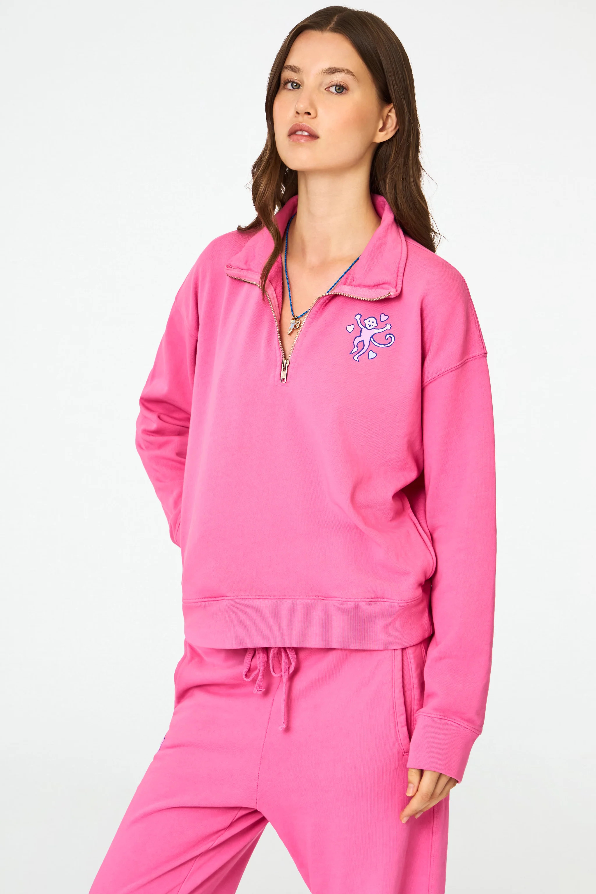 Monkey Love Half Zip Sweatshirt | Roller Rabbit