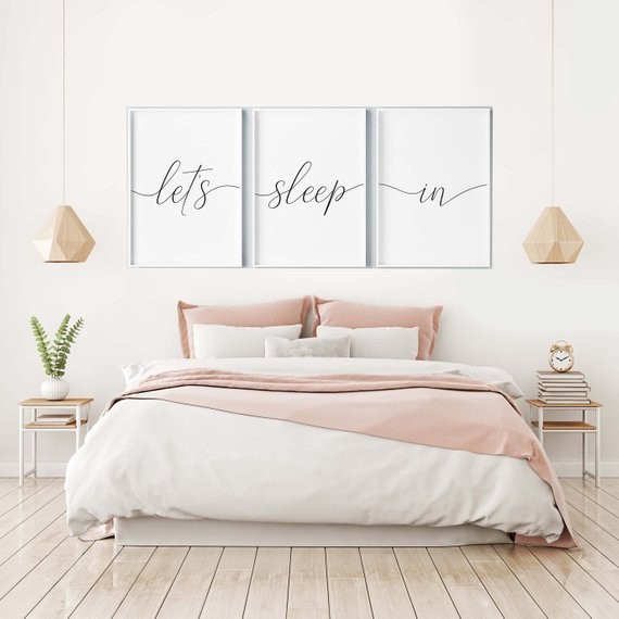 Set of 3 Prints,Let's sleep in Printable,Bedroom wall art,Home Decor,Bedroom set of 3,Minimalist Wal | Etsy (CAD)