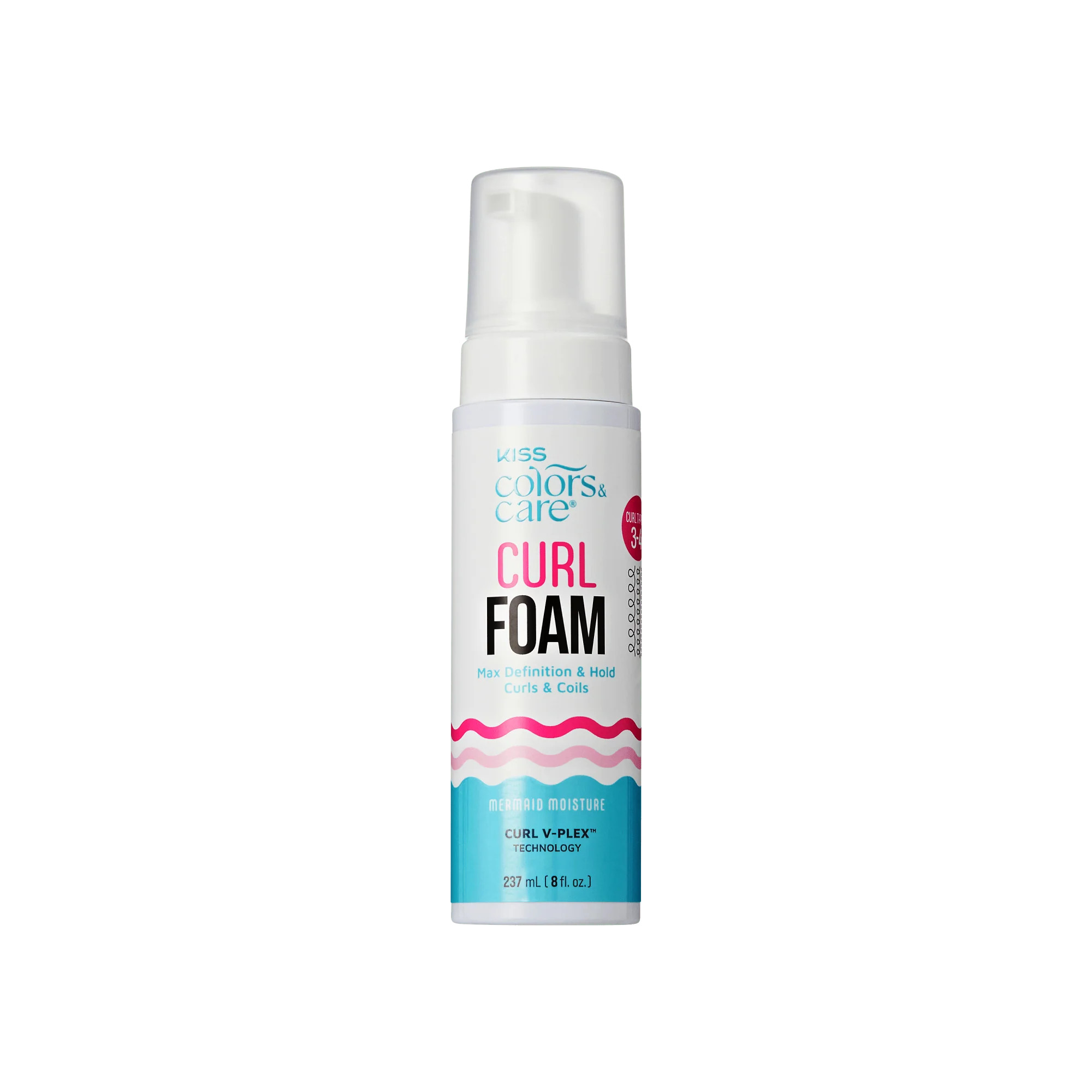 Kiss Colors & Care Curl Foam Hair Mousse, Max Definition & Hold - 8 fl | KISS, imPRESS, JOAH