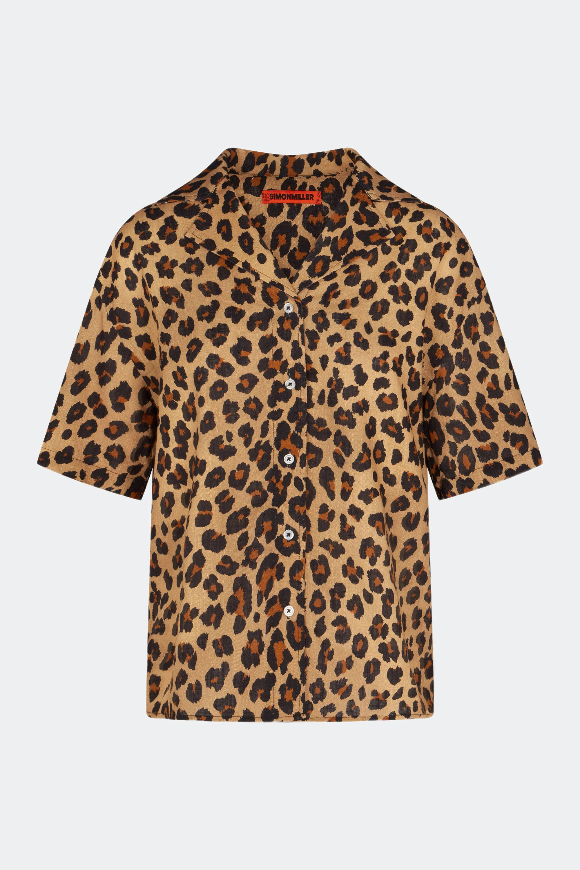 Bia Linen Camp Shirt in Cheetah | SIMONMILLER | Simon Miller