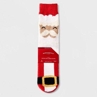 Men's Santa Cozy Crew Socks with Gift Card Holder - Wondershop™ Red 6-12 | Target