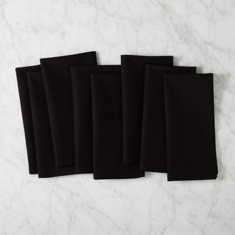 Poplin Modern Black Cloth Dinner Napkins Set of 8 + Reviews | CB2 | CB2