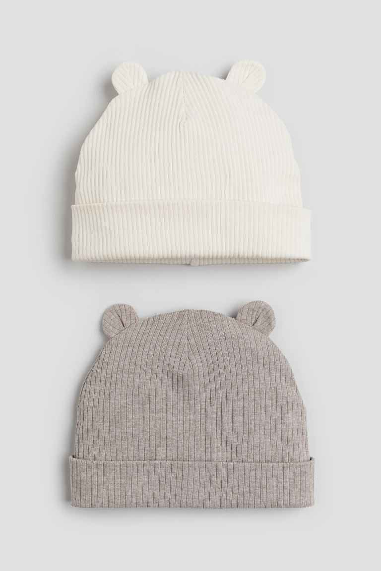 2-pack Ribbed Beanies with Ears | H&M (US + CA)