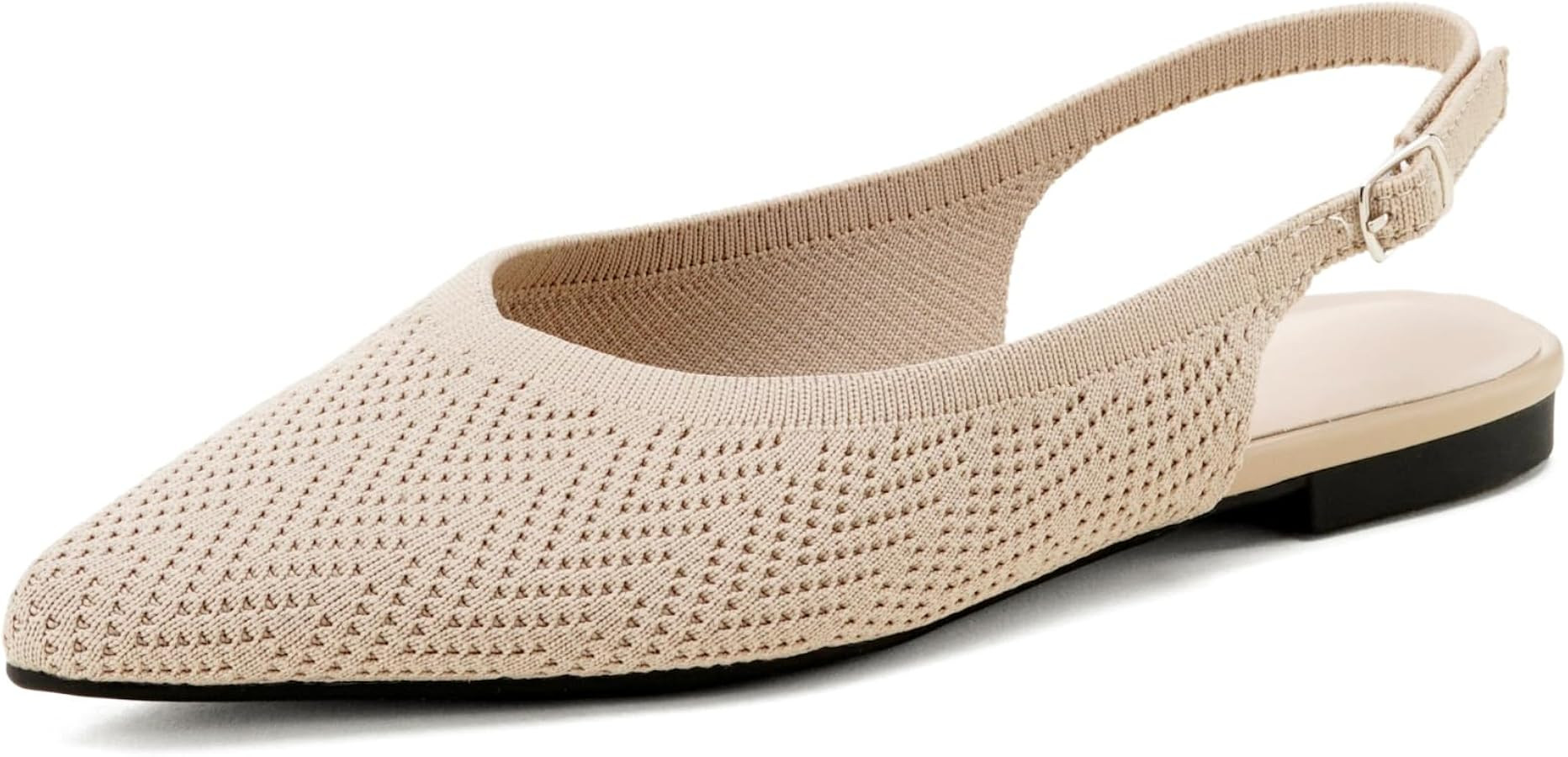 Slingback Ballet Flats for Women Pointed Toe Adjustable Buckle Strap Flats Comfortable Dressy Fla... | Amazon (US)