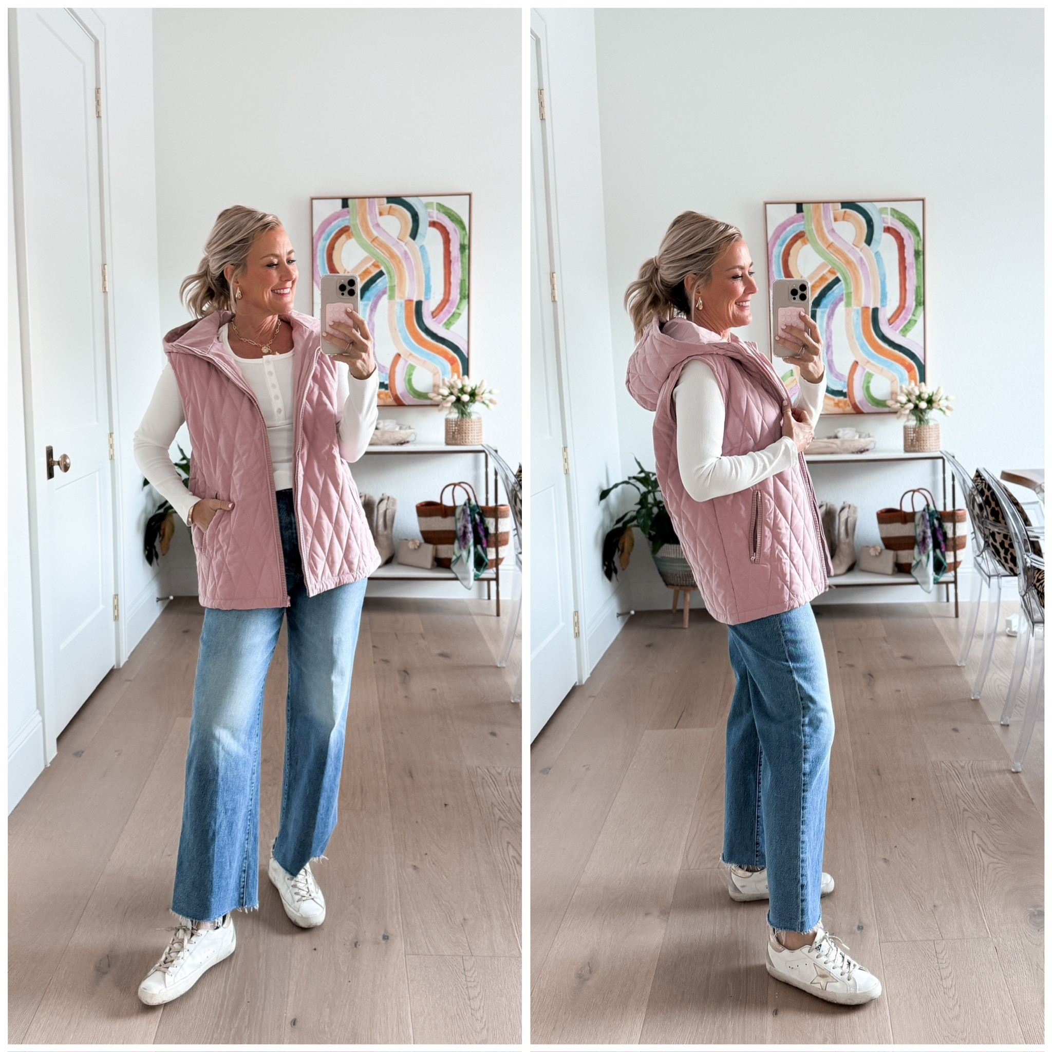 Amazon Fashion Finds | Hi Sugarplum! #sugarplumstyle #amazonhaul 

Size small vest and Henley tee 

#LTKFindsUnder50 #LTKOver40 #LTKSeasonal