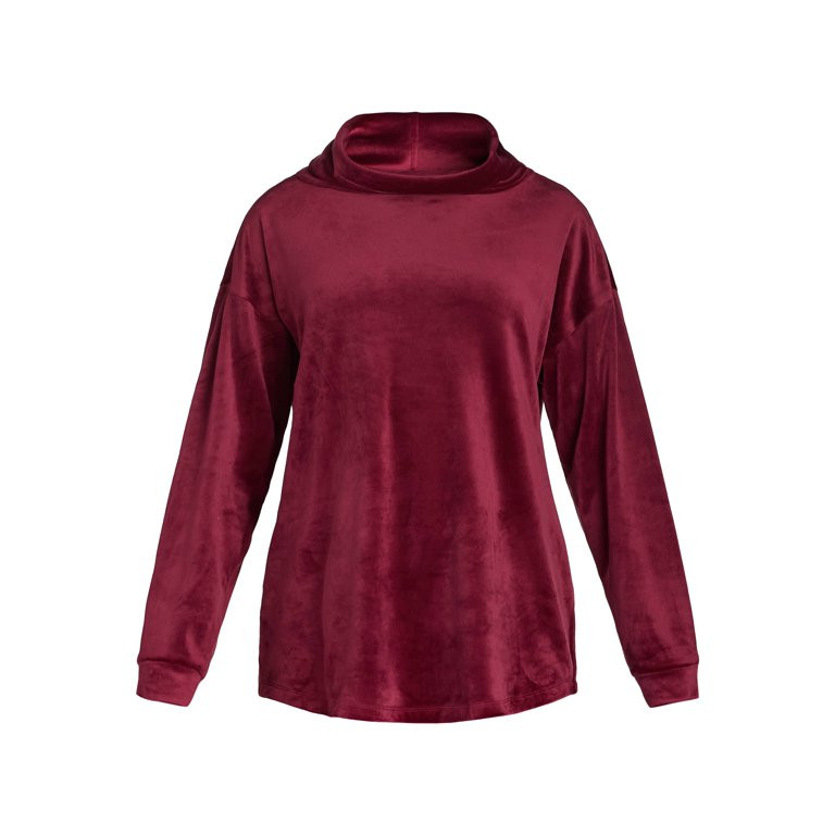 Time and Tru Women's Cozy Cowl Neck Top with Long Sleeves, Sizes XS-XXXL | Walmart (US)