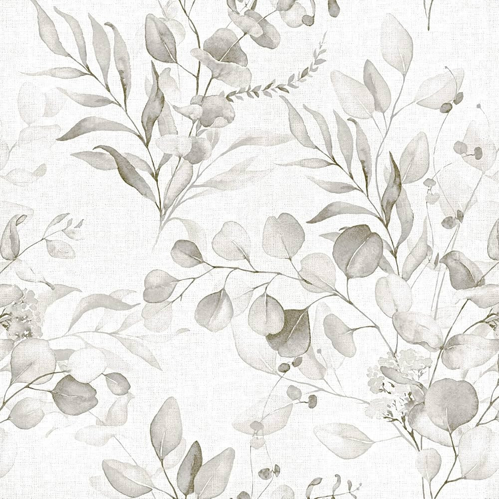 Papel tapiz floral para despegar y pegar para dormitorio, papel de contacto bohemio floral gris p... | Amazon (US)