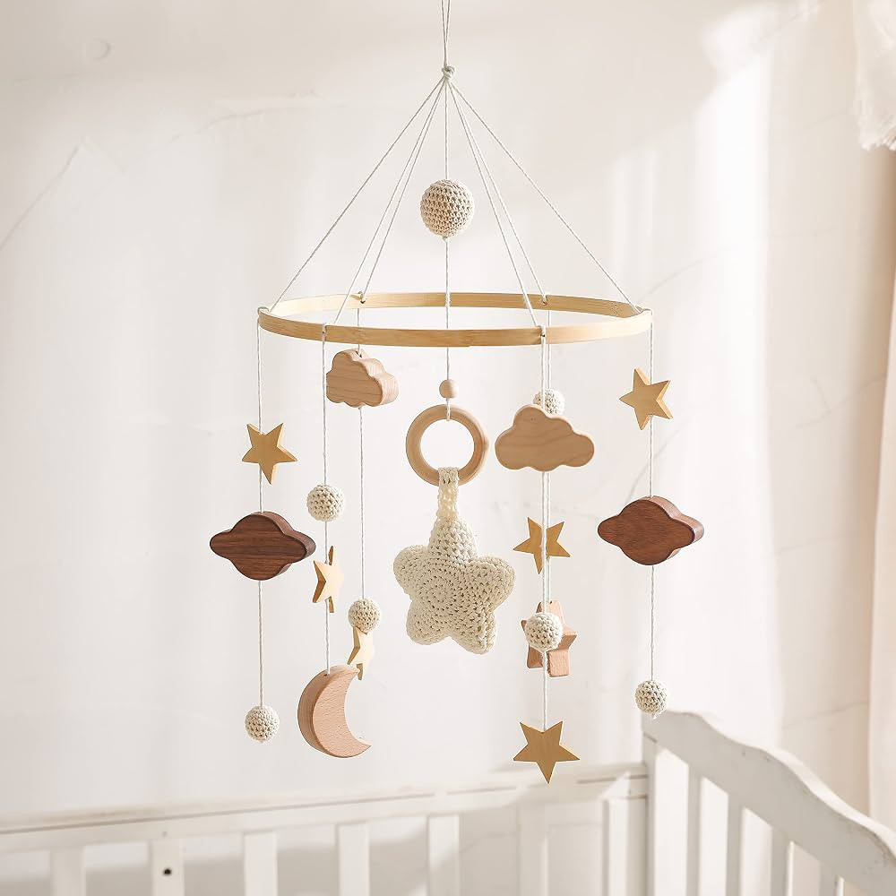 Baby Crib Mobile for Boys Girls| Boho Nursery Mobile| Gender Neutral Hand-Crocheted Mobile| Ceili... | Amazon (US)