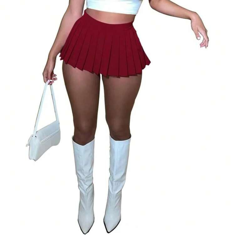 Mini Pleated Skirts For Women Sexy Cute Y2k Short Cargo Skirt Women's Club Tennis Skort Skater A Line With Slit Y2k | SHEIN