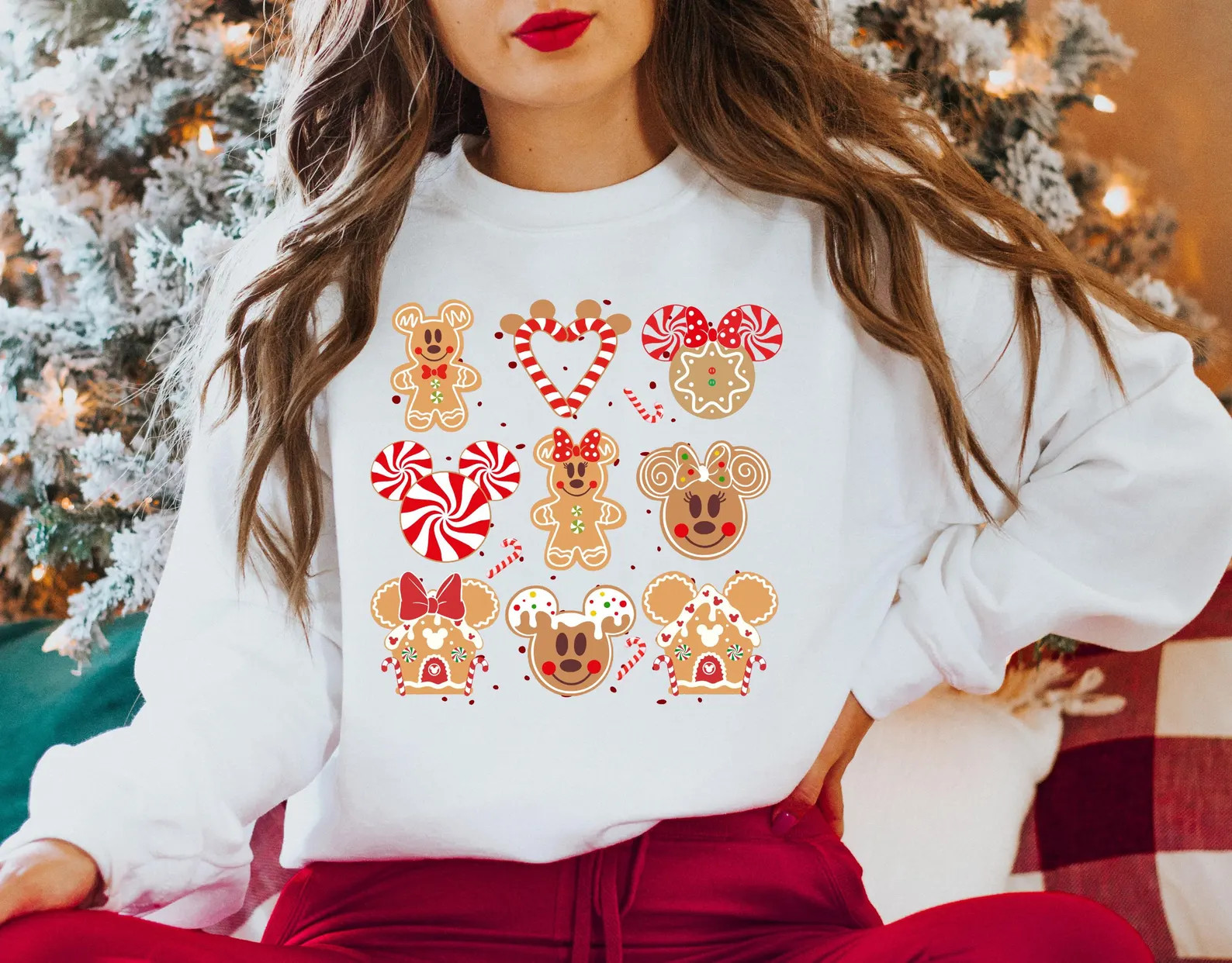 Vintage Disney Gingerbread Christmas Sweatshirt, Mickey Minnie Christmas Sweater, Christmas Party... | Etsy (US)