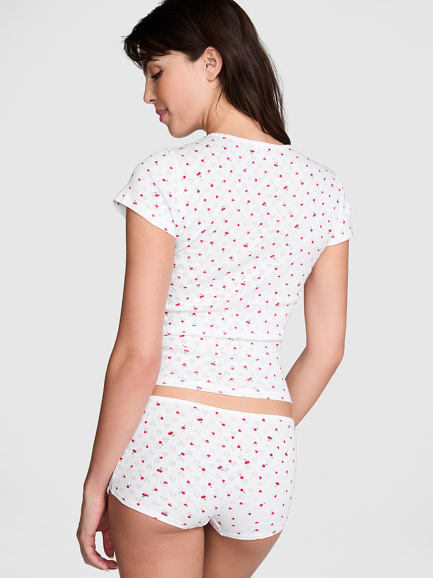 Cotton Heart Pointelle Baby Tee | Victoria's Secret (US / CA )