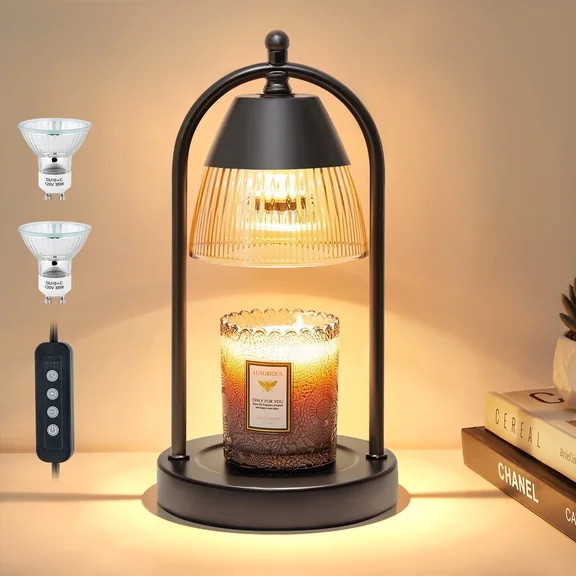 Better Homes & Gardens 10.75" Wax Cube & Candle Warmer, Black Ribbed Glass | Walmart (US)