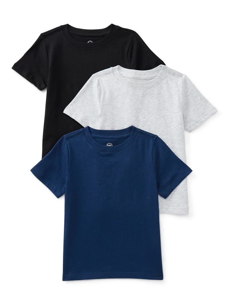 Wonder Nation Toddler Boys Tee with Short Sleeves, 3-Pack, Sizes 18M-5T | Walmart (US)