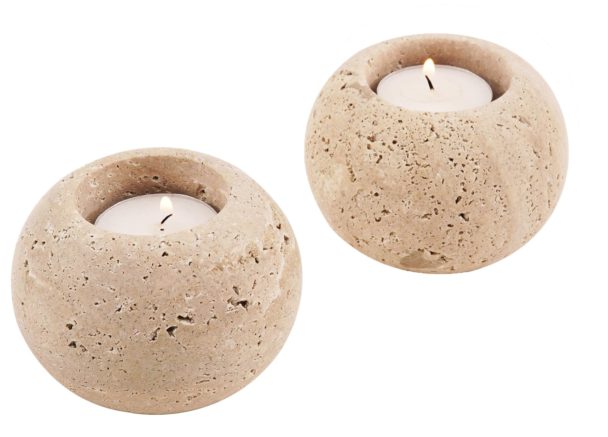 Tealight Candle Holder 3.5'' Inches Travertine Handmade Votive Candle Holder - Stone Tea Light Ho... | Amazon (US)