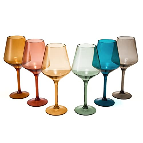 European Style Plastic Crystal, Stemmed Wine Glasses | Set of 6 | Acrylic Tritan Drinkware, Unbre... | Amazon (US)