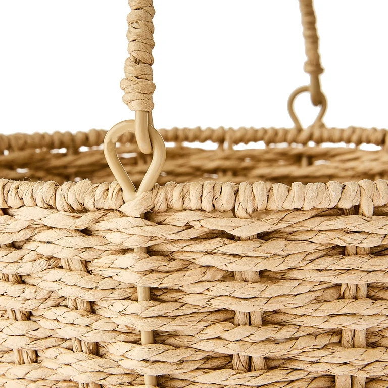 Round Bunny Ear Handle Paper Basket, Beige, 9" x 6.5", Easter by Way To Celebrate | Walmart (US)