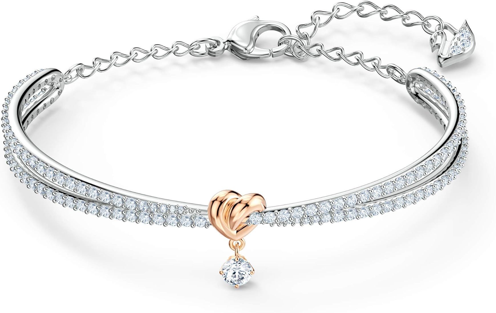 SWAROVSKI Lifelong Heart Necklace, Earrings, and Bracelet Crystal Jewelry Collection, Rose Gold &... | Amazon (US)