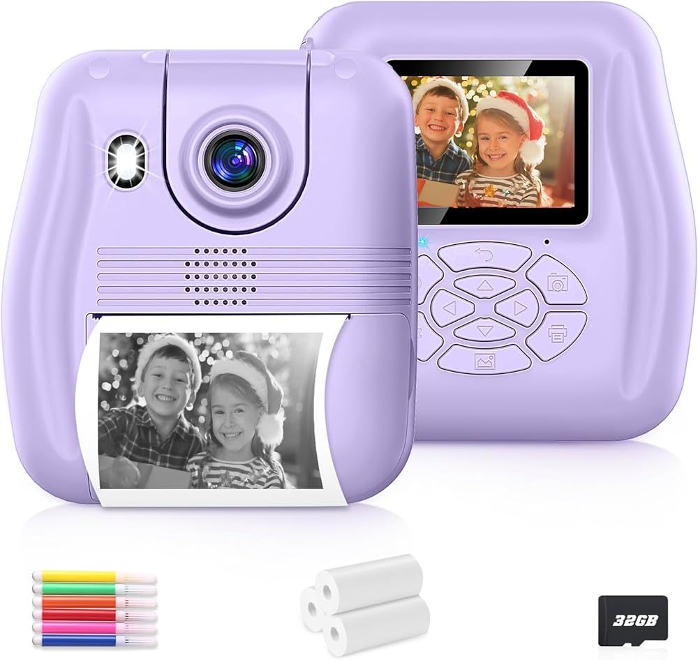 Kids Camera Instant Print Christmas Birthday Gifts for 3 4 5 6 7 8 9 Year Old Girls Boys,Digital ... | Amazon (US)