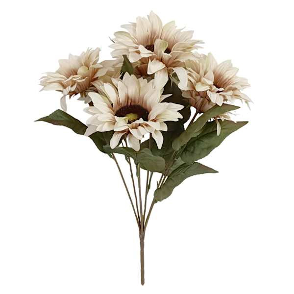 Cream Sunflower Bush, 18.5", White, Fabric, sold by At Home | At Home
