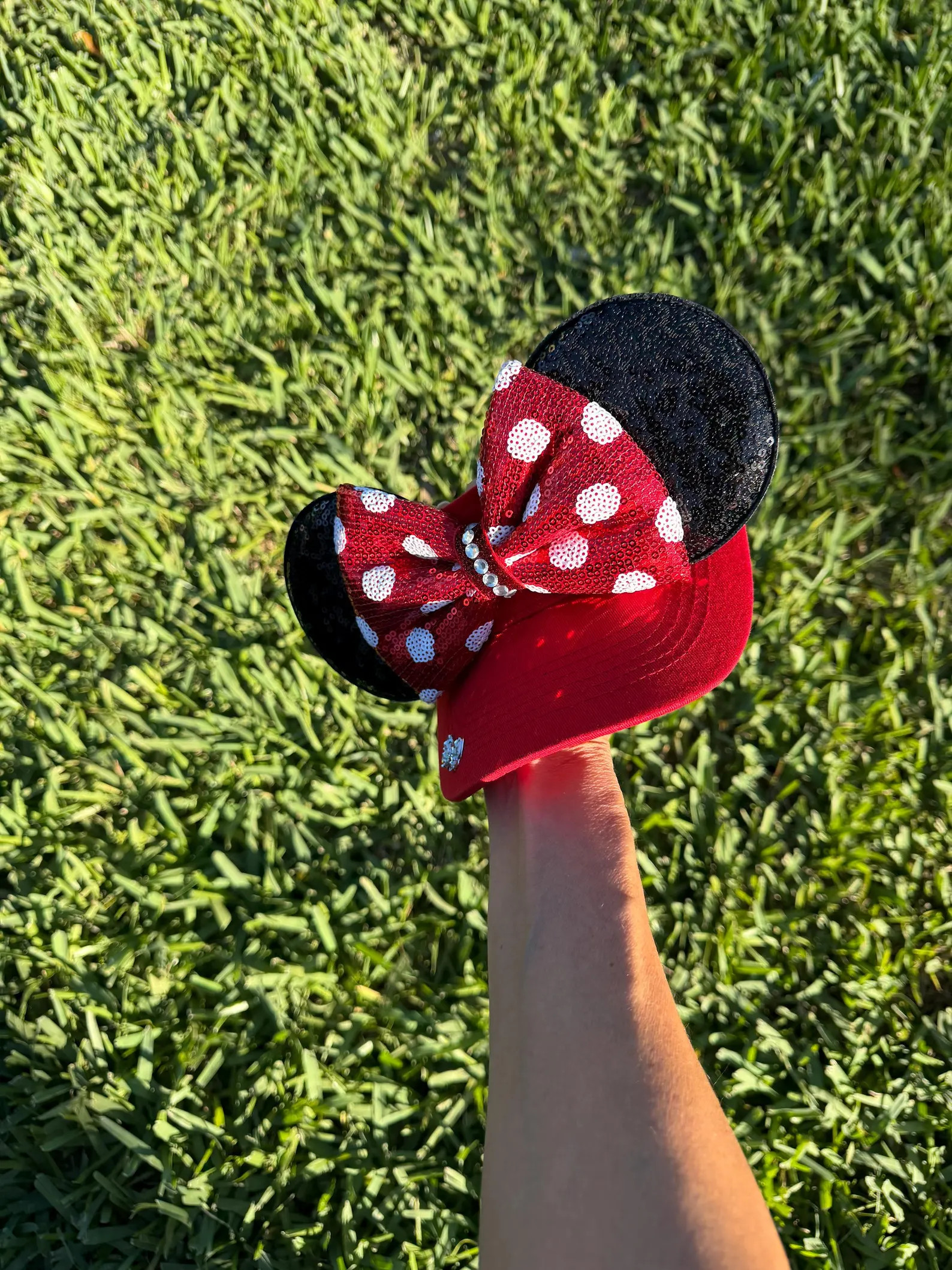 Minnie Mouse Inspired Visor: Red Sequin Bow, Mouse Ears | Etsy (Global)