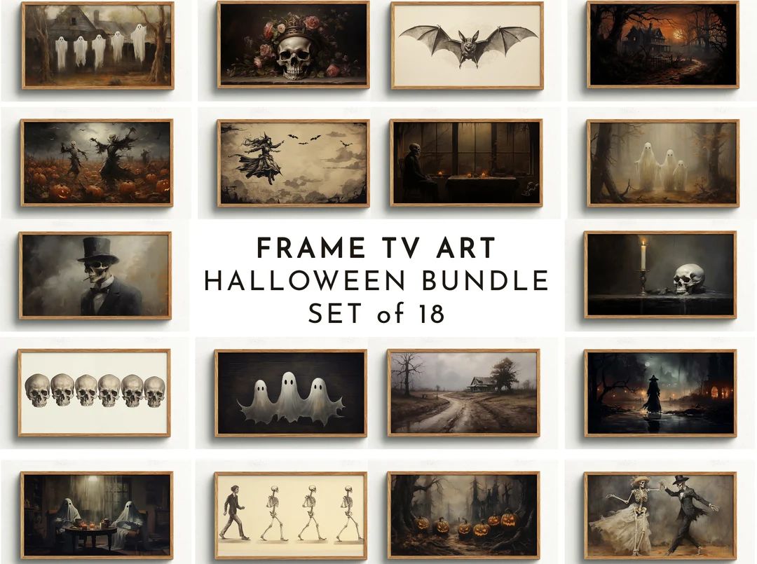 Samsung Frame TV Art Set Vintage Halloween Bundle 18 Files Included Halloween Frame TV Art Frame ... | Etsy (US)