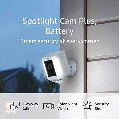 Ring Spotlight Cam Plus, Battery | Two-Way Talk, Color Night Vision, and Security Siren (2022 rel... | Amazon (US)