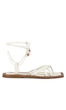 Zimmermann Skinny Strap Tie Flat Sandal in White from Revolve.com | Revolve Clothing (Global)