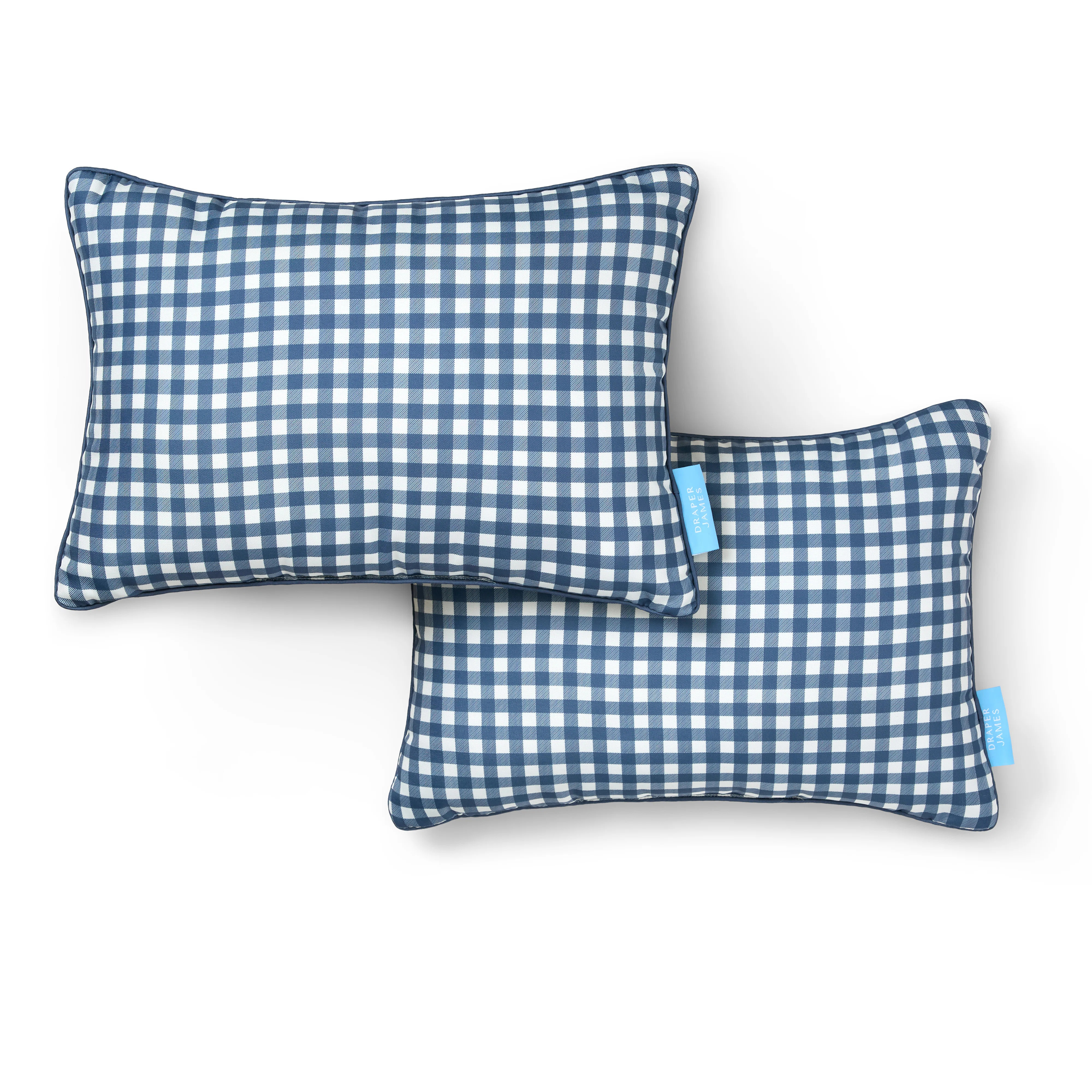 DRAPER JAMES Gingham Indoor Outdoor Decorative Lumbar Pillow 2-Pack Set, UV Fade Resistant, Water... | Wayfair North America