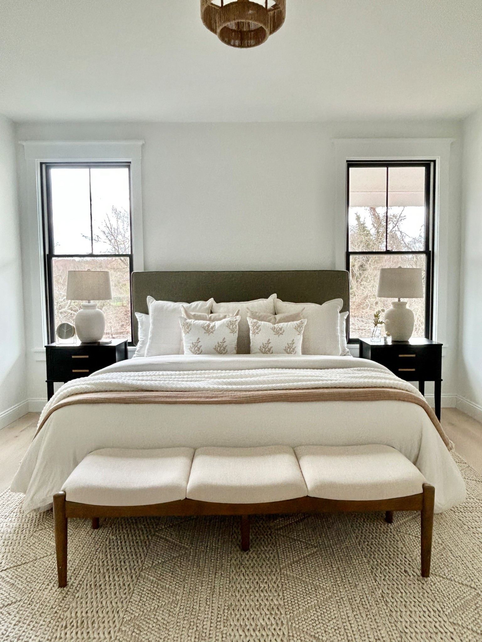 Lovely green upholstered headboard.
 #headboard

#LTKHome