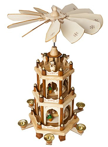BRUBAKER Wooden Christmas Pyramid - 18 Inches - 3 Tier Carousel - Nativity Play | Amazon (US)