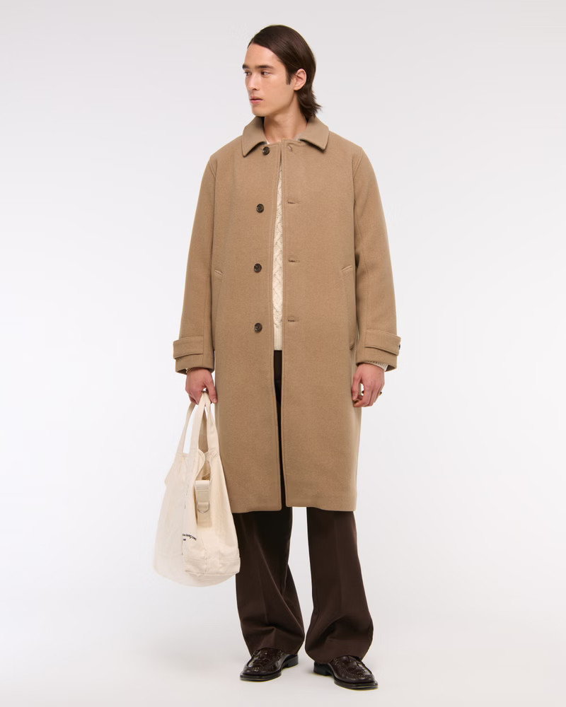Men's Wool-Blend Mac Coat | Men's Clearance | Abercrombie.com | Abercrombie & Fitch (US)
