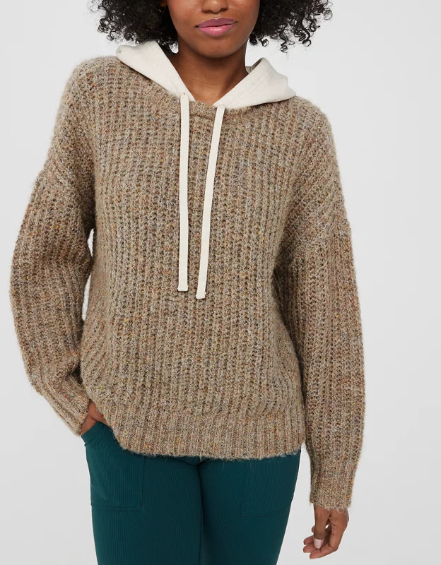 OFFLINE By Aerie Ribbed Sweater Hoodie | Aerie