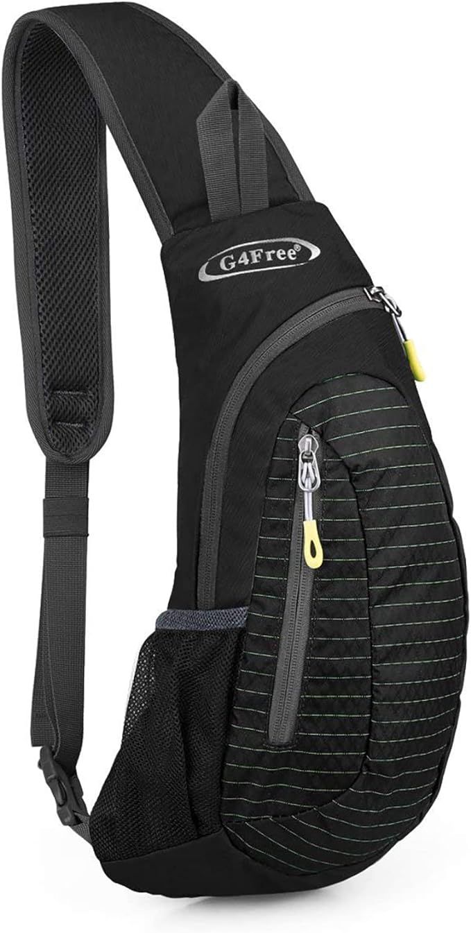 G4Free Sling Bags Men Shoulder Backpack Small Cross Body Chest Sling Backpack (Black) | Amazon (US)