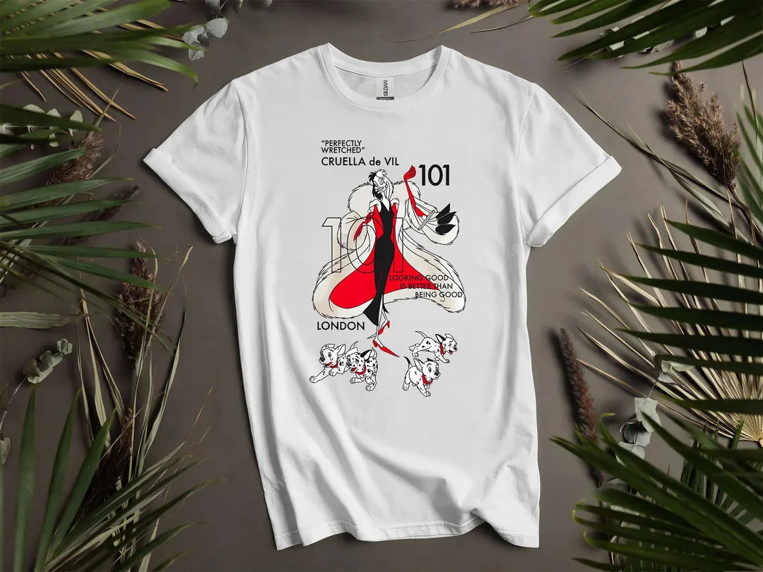 Cruella De Vil Fashion Poster Custom T-shirts, Hoodie for Men, Women, and Kids - Sizes S to 5XL |... | Etsy (US)