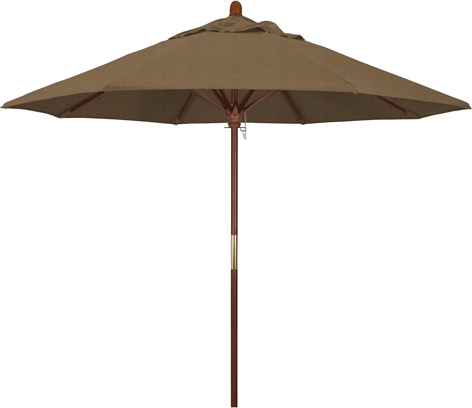 California Umbrella 9' Round Hardwood Frame Market Umbrella, Stainless Steel Hardware, Push Open,... | Amazon (US)