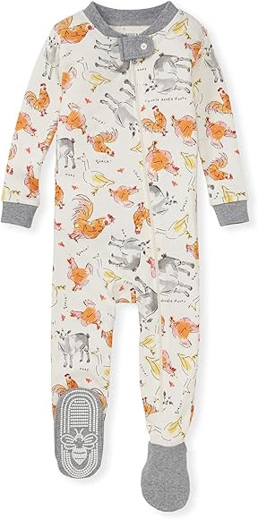 Burt's Bees Baby Baby Boys' Sleeper Pajamas, Zip-Front Non-Slip Footie Pjs, Organic Cotton | Amazon (US)