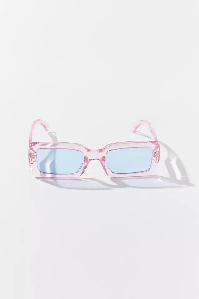 Garcelle Translucent Rectangle Sunglasses | Urban Outfitters (US and RoW)