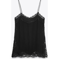 Zara - Zw Collection Lace Camisole Top - Black - S - Woman | Zara UK