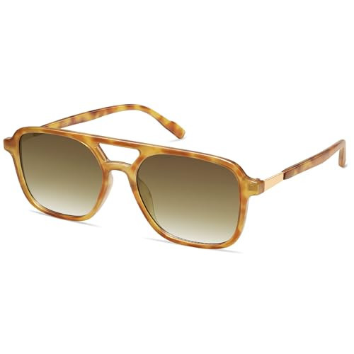 SOJOS Retro Aviator Sunglasses for Women Men,Trendy Rectangle Womens Mens Shades Sun Glasses SJ22... | Amazon (US)