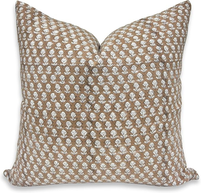 Handcraft Block Print 14X20 Throw Thick Cotton White Hidden Zipper Pillowcase Cushion Cover, Summ... | Amazon (US)