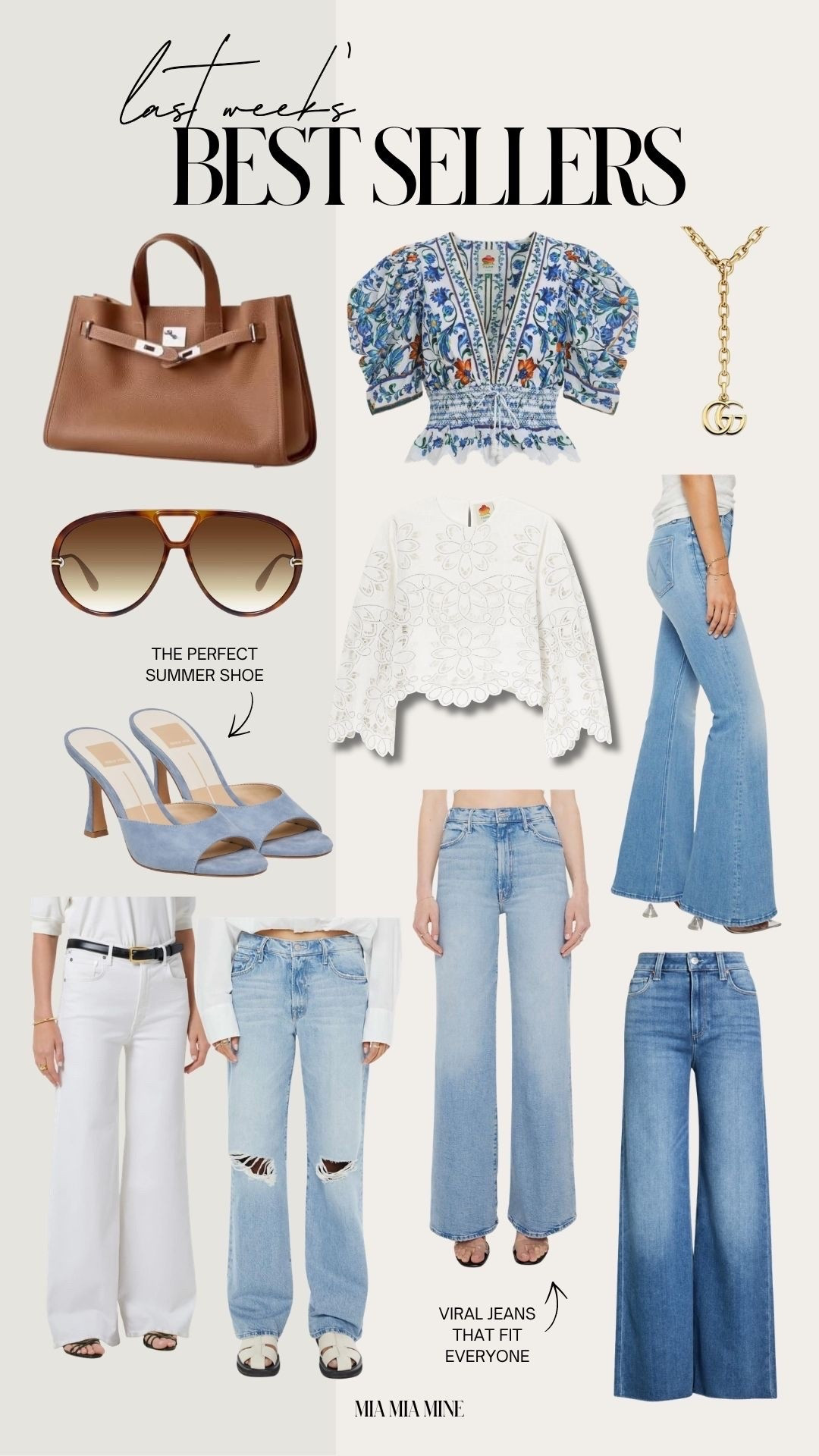 This week’s best sellers
Mother denim wearing a size 24
Farm Rio tops wearing an XXS
Gucci pendant necklace 
Gucci Giglio bag size small

#LTKSeasonal #LTKOver40 #LTKmomlife