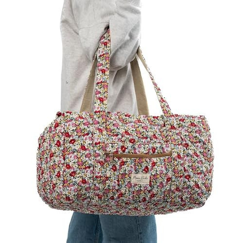 Moon Nude Large Gym Travel Duffel Bag – Quilted Weekender Bag for Women, Cute Carry On Everyday Tote with Front Zipper Pocket, Washable Overnight Bag, Big Capacity Lightweight - Autumn | Amazon (US)